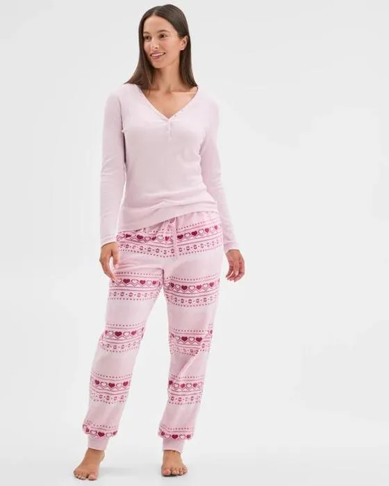 Cible femme polaire sommeil Pyjama Jogger pantalons