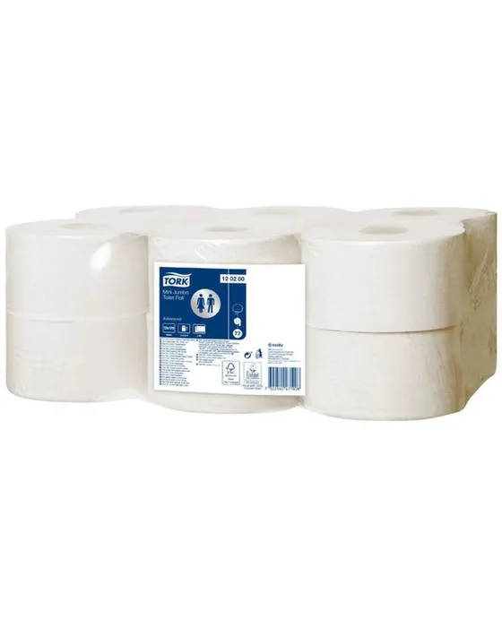 Tork Mini Jumbo 2 Ply papier de toilette Blanc 850 feuille rouleau