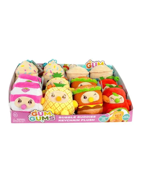 Gum Gums Bubble Buddies Porte-clés en peluche - Assortiment