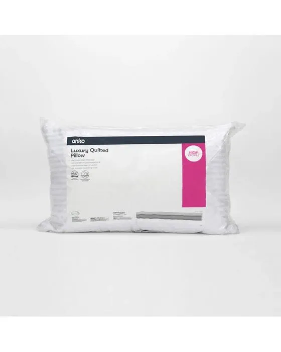 Oreiller matelassé de luxe - Profil élevé, blanc