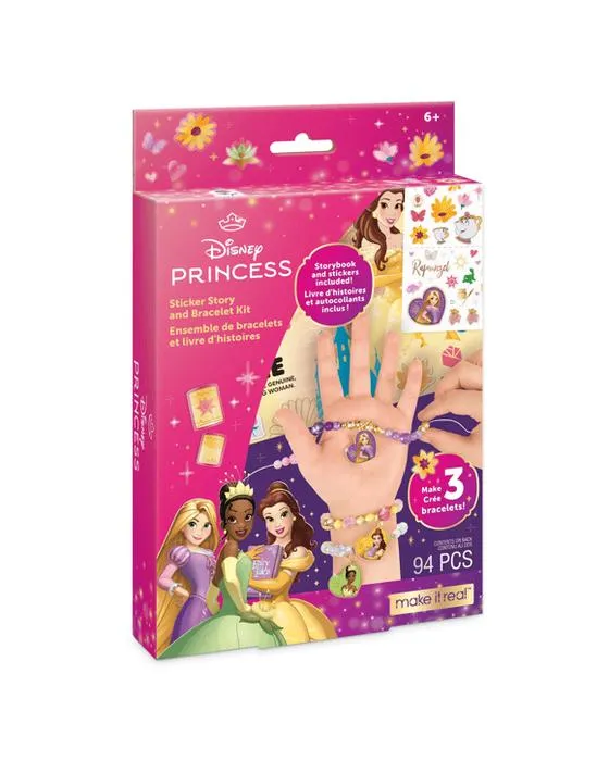 94 pièce font de lui un vrai Disney Princess Sticker histoire et bracelet Kit