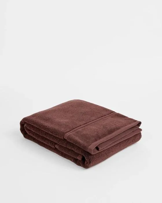 Cible de luxe en coton égyptien Pile feuille de bain - brun