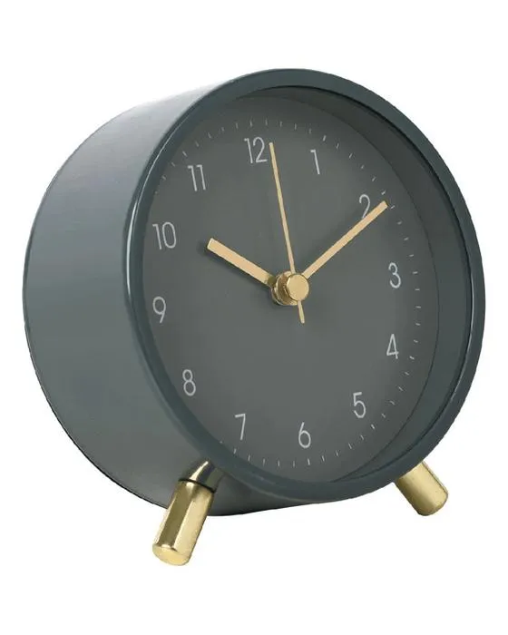 Horloge de bureau en métal Otto Paris Gray