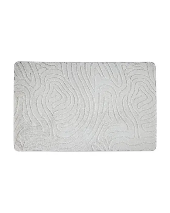 Tapis de bain en mousse de mémoire - vague grise