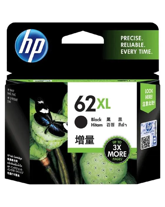 Cartouche d'encre haute rendement HP 62XL noir