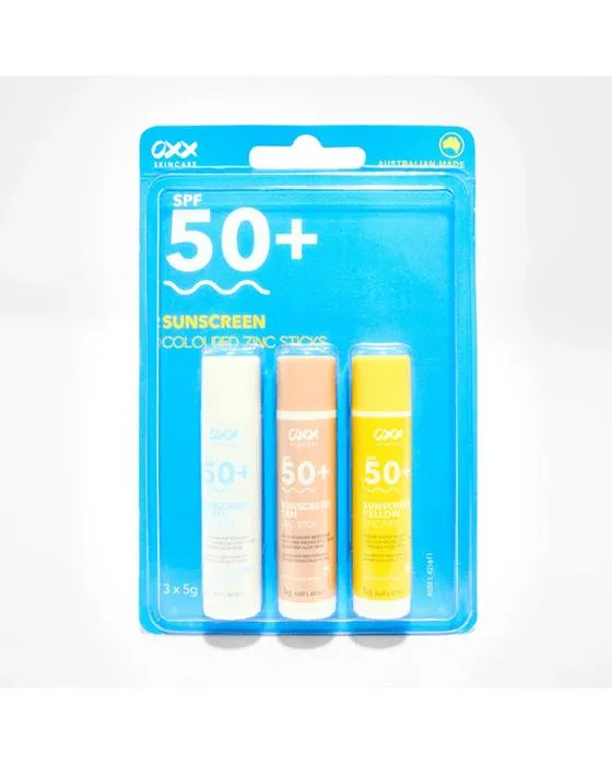 3 Paquet SPF 50+ bâtonnets de zinc colorés 5g