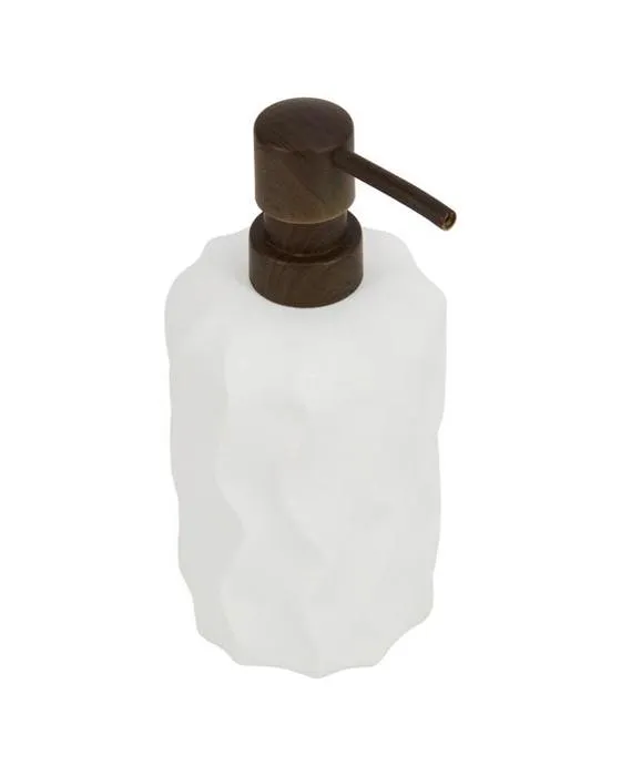 Distributeur de savon texturé blanc