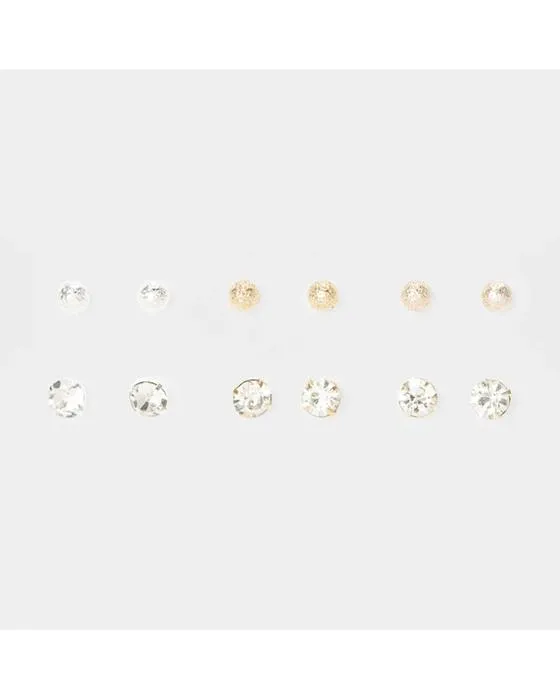 6 Boucles d'oreilles Diamante et Beaten Stud