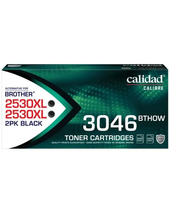 Calidad Brother TN2530XL Toner cartouches Black 2 Pack
