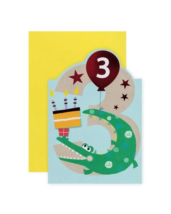 Connexions de la Carte d'anniversaire 3ème Hallmark - Smile, Crocodile