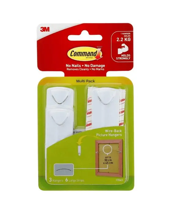 3M Commander Fil retour photo Crochets Pack de valeur