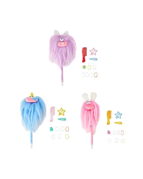 Stylo de nouveauté de boules de cheveux - Assortiment