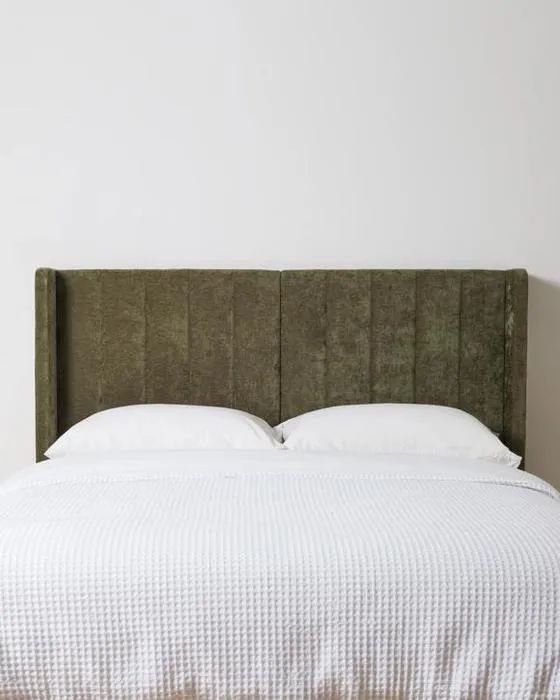 Chenille tête de lit Reine - Olive