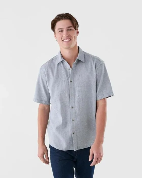Chemise à manches courtes Dobby