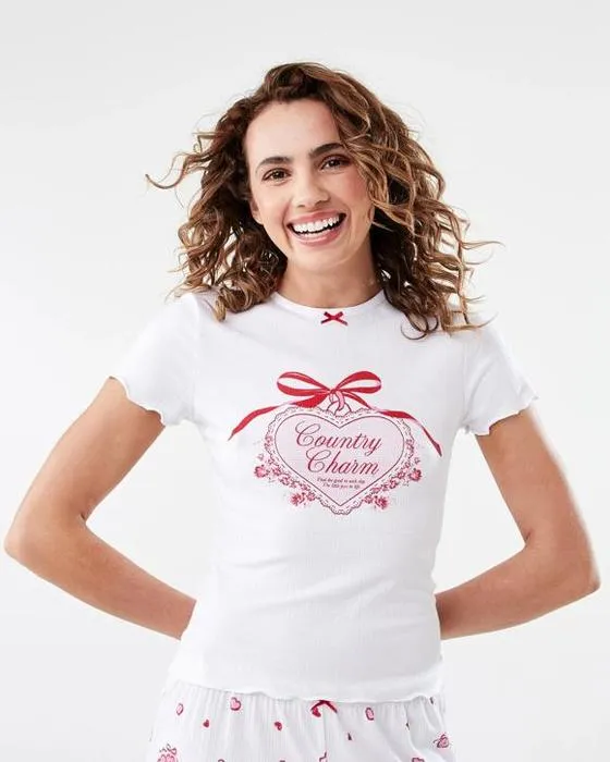 T-shirt à côtes ajustées