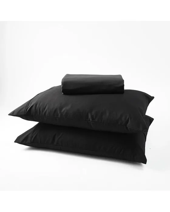 Ensemble de feuille riche en coton 250 fils de filet - King Bed, noir
