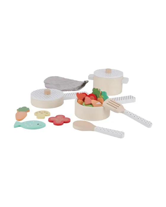 Ensemble de pots et de casseroles en bois