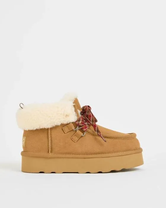 Boots et chaussons de design australien Boots et chaussons de design australien Cuir véritable et de peau de mouton Dentelle Up Bottes d'extérieur