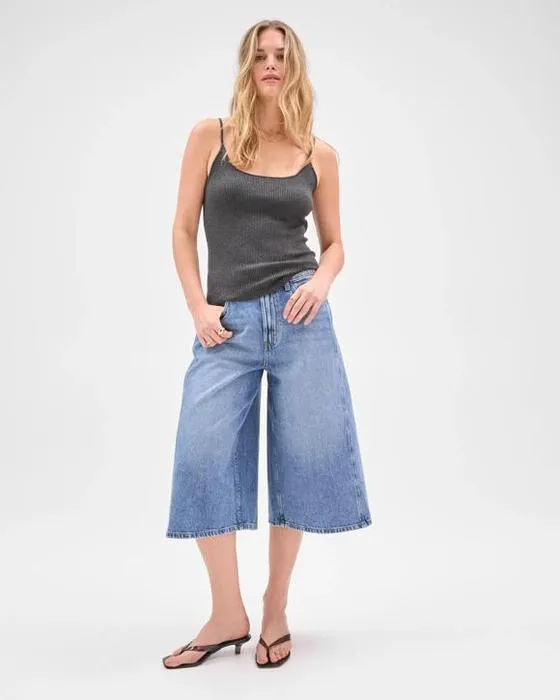 Lily aime le coton australien mélange Longline Denim Bermuda Short