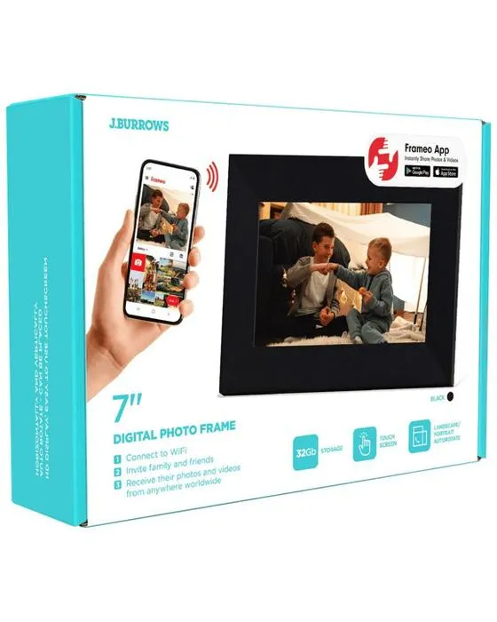 J.Burrows Frameo 7 Smart Photo Frame 32GB noir