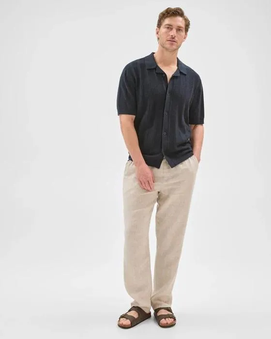 Cible Homme Australien coton manches courtes Texturé Stripe tricot chemise