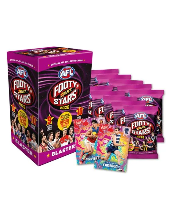 Sélectionner officiel 2026 AFL Footy Stars Blaster Box