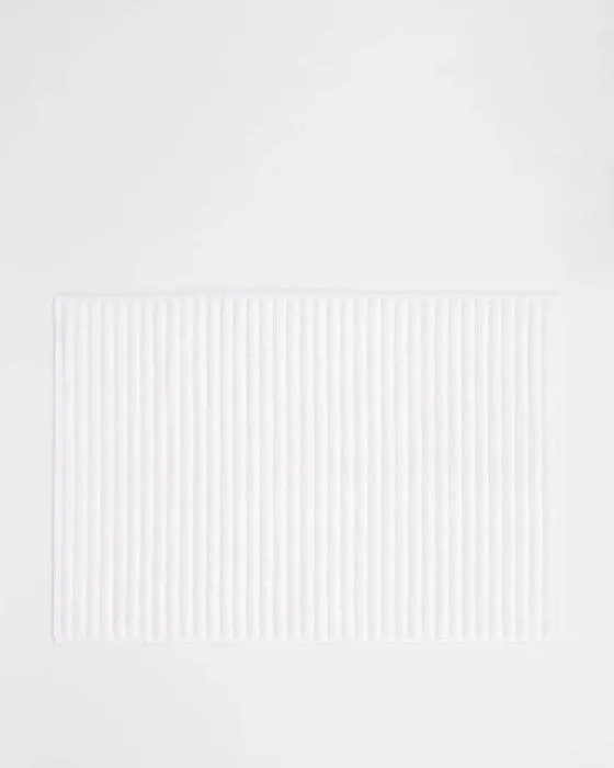 Tapis de bain pivotant de luxe en coton égyptien - Blanc