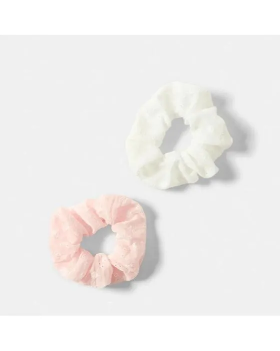 2 packs brodés fleurs teintes de cheveux - rose et blanc