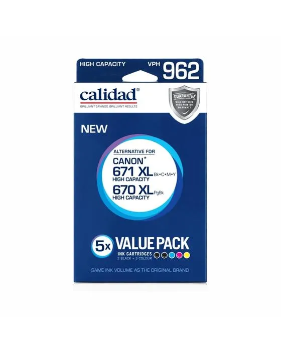 5 Pack Calidad Cartouches d'encre VPH 962 de haute capacité