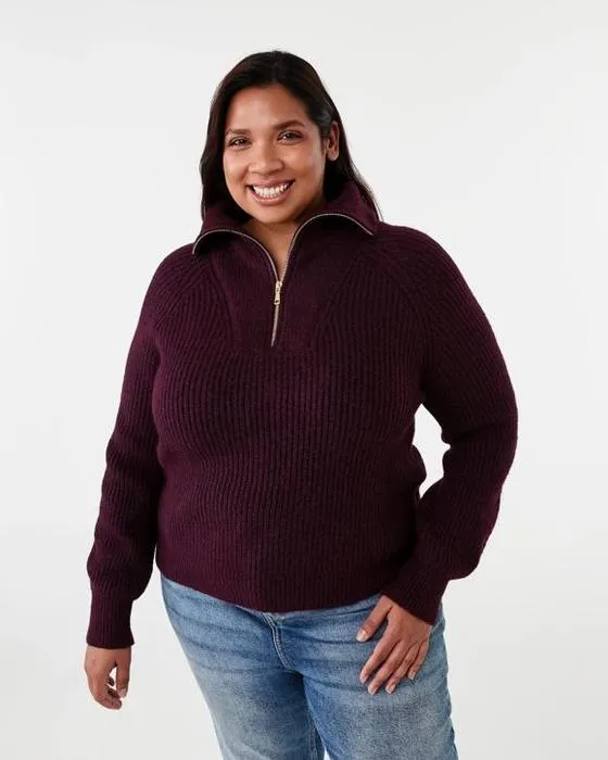 Courbe quart de câble zippé Jumper tricot