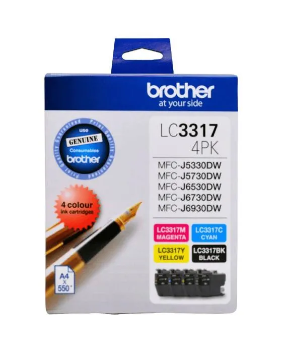 Brother LC 3317 Cartouches d'encre 4 Couleurs