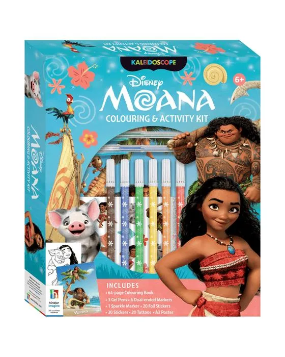 Kit de coloration et d'activité Kaléidoscope Disney Moana - Livre