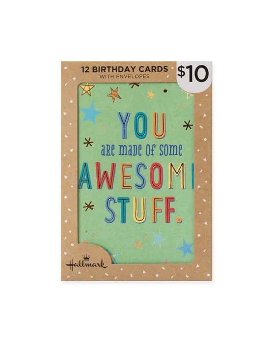 12 cartes d'anniversaire Pack Hallmark - Fun & Encouragement