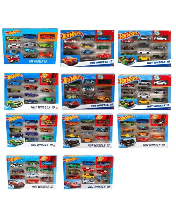 Voitures de base 10 packs de roues chaudes - assorties* - Multi