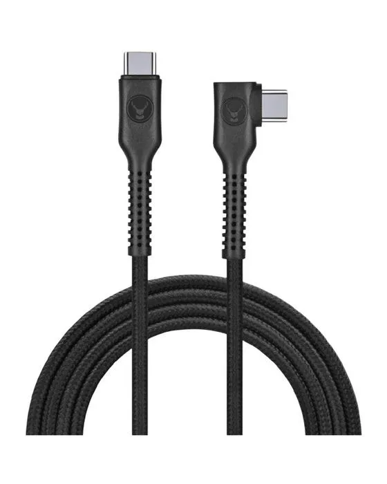 Bonelk Long-Life Easy Grip USB-C Câble d'angle droit 100W 3m Bk