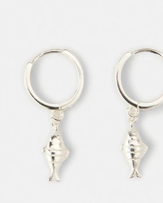 Boucles d'oreilles en argent sterling 925 poissons