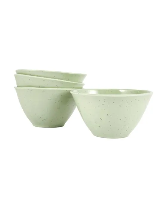 4 Pack Green Glazed Look Bowls