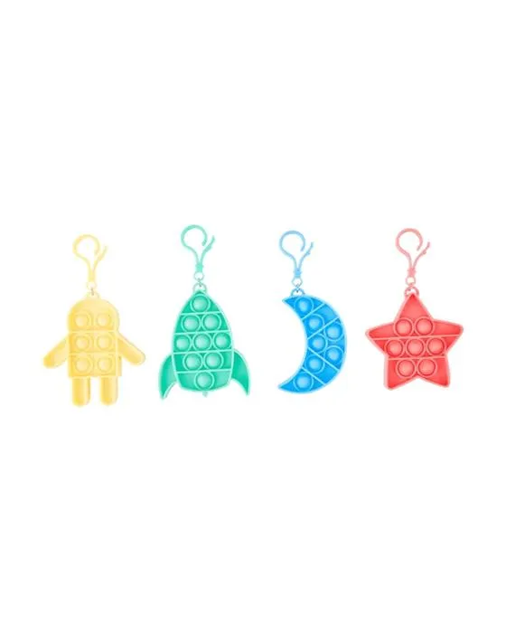 4 Pack Space Fidget Popper Porte-clés