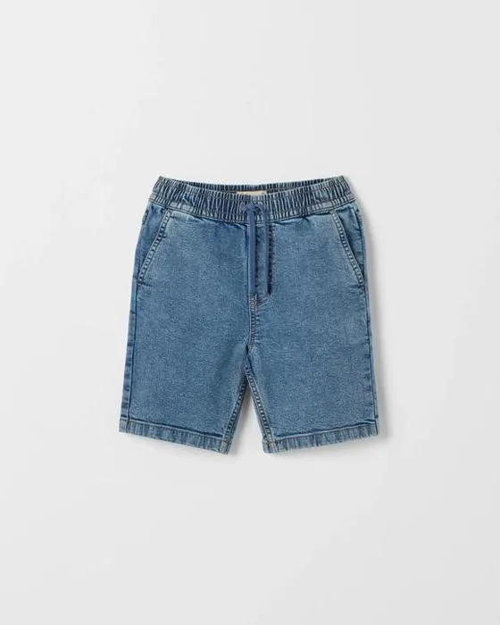 Cible de la taille élastique de la bande de denim shorts