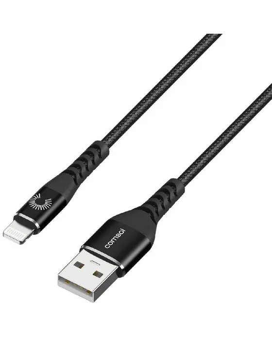 Comsol Kevlar Lightning to USB-A MFi Câble 2m noir