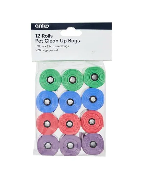 12 Pack de sacs de nettoyage de animaux