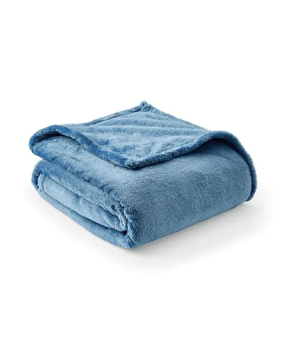 Couverture en peluche - Lit simple, Bleu