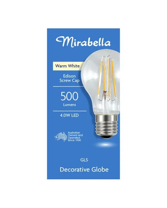 Mirabella 4W LED chaud GLS blanc Globe décoratif