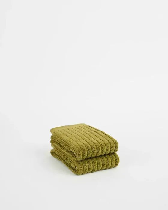 Cible Dylan Australien Cotton Rib 2 Paquet Serviette à main - Vert