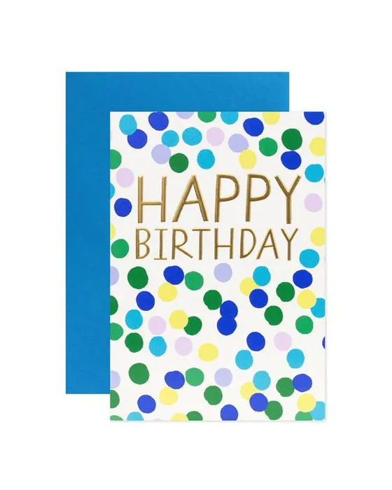 Connexions de la carte d'anniversaire Hallmark - Confetti Joyeux anniversaire