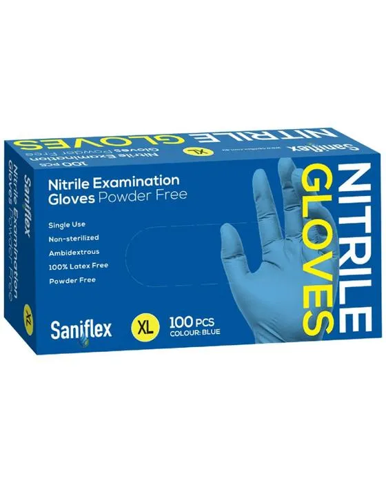 Gants d'examen Nitrile 100 Taille de paquet XL Bleu