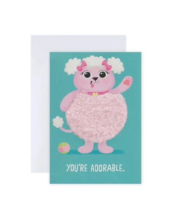 Hallmark Fuzzy Belly Poodle Carte d'anniversaire - Adorable et Lovable