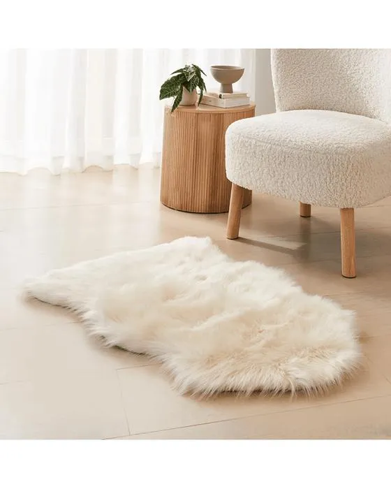 Tapis de fourrure de fausse crème - Anko