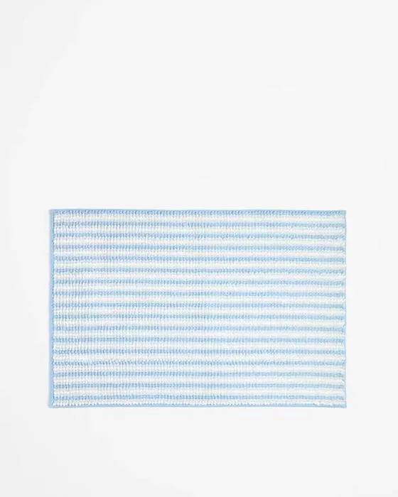 Tapis de bain à rayures Bobble cible - Bleu