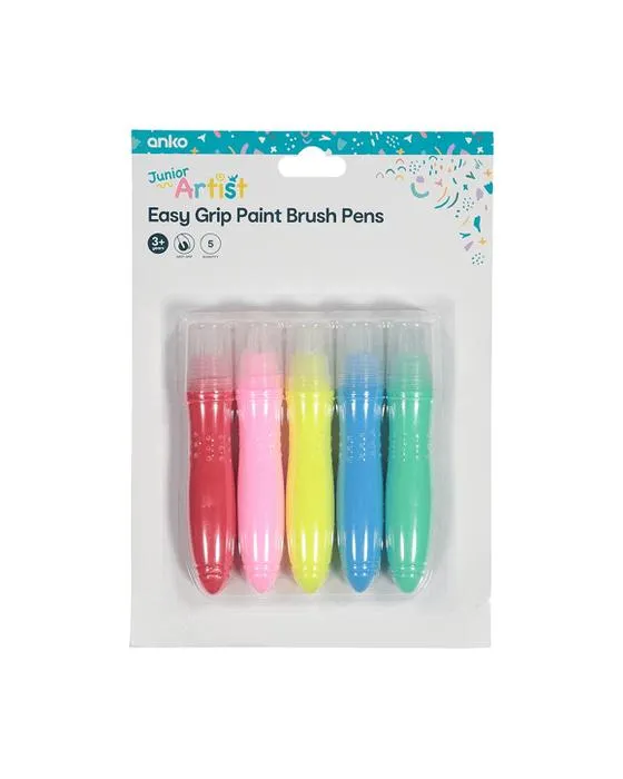 5 stylos à pinceau à poignée facile